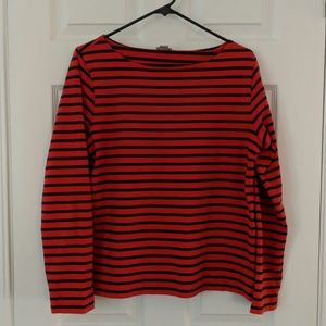 J. Crew striped boatneck thick long sleeve tee